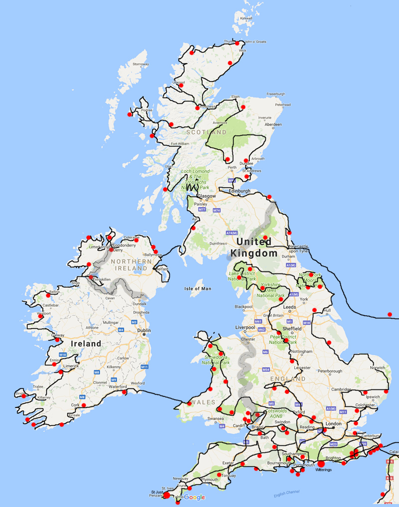 Ireland and UK map